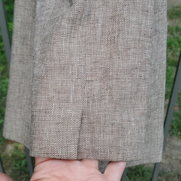 New York & Company Brown Cropped Linen Topper Jacket Sz S - Picture 3 of 9